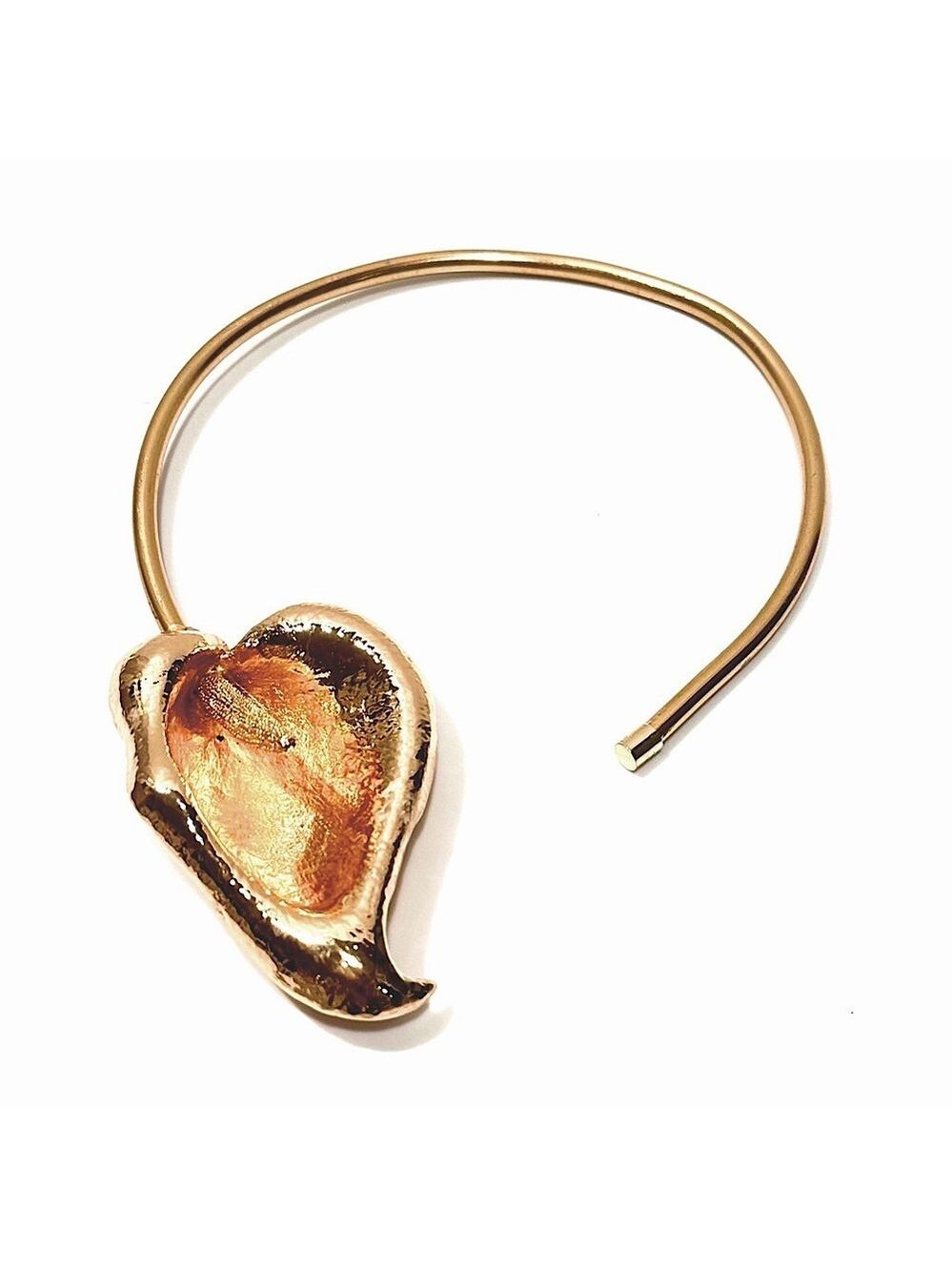 GOLDEN BLOOMS 🌼 Sculpted Gold Cala Lily Artisan Collar Necklace | NWT - Picture 6 of 10